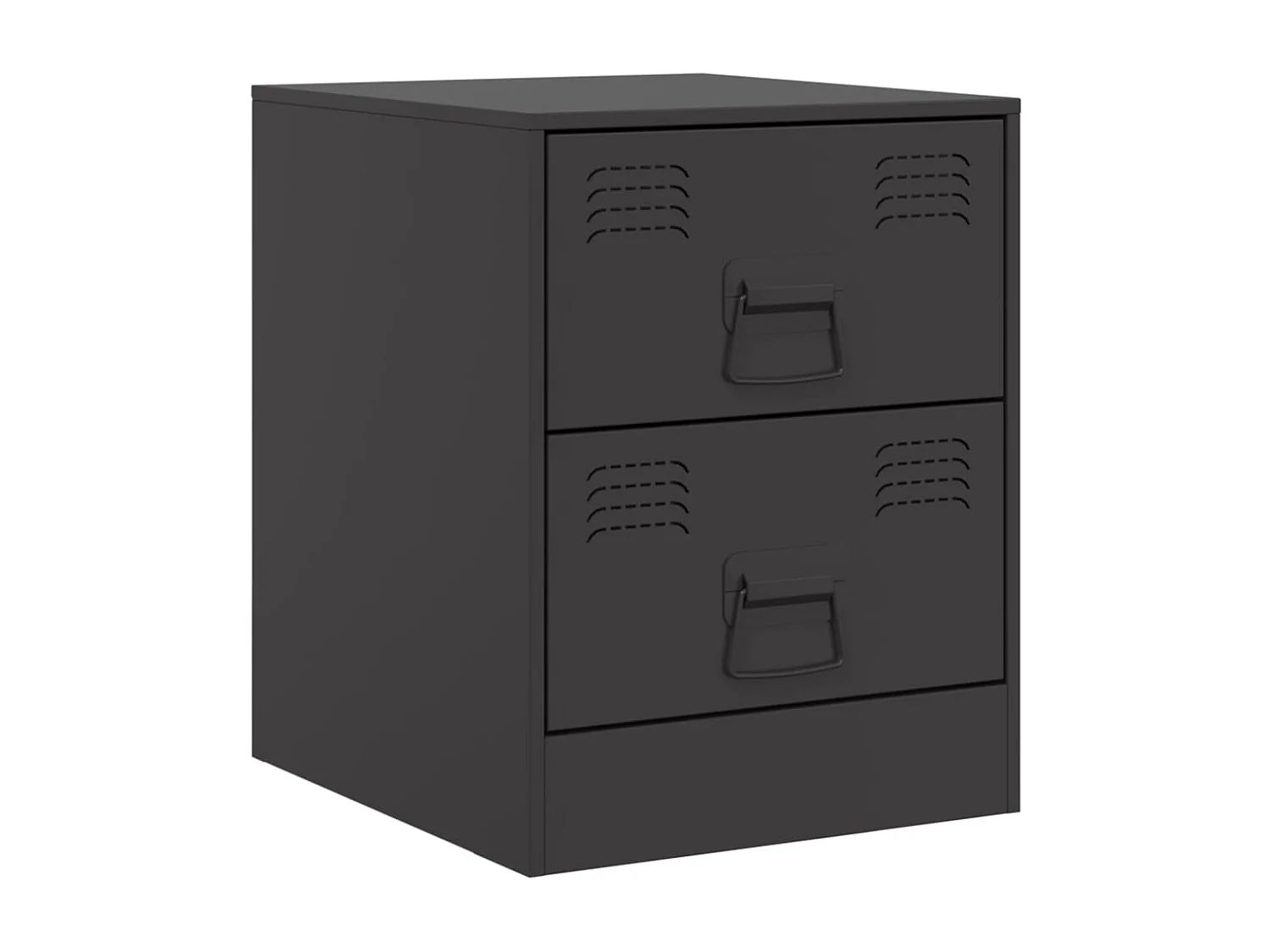 Table de chevet noir 34,5x39x44 cm acier FR51348