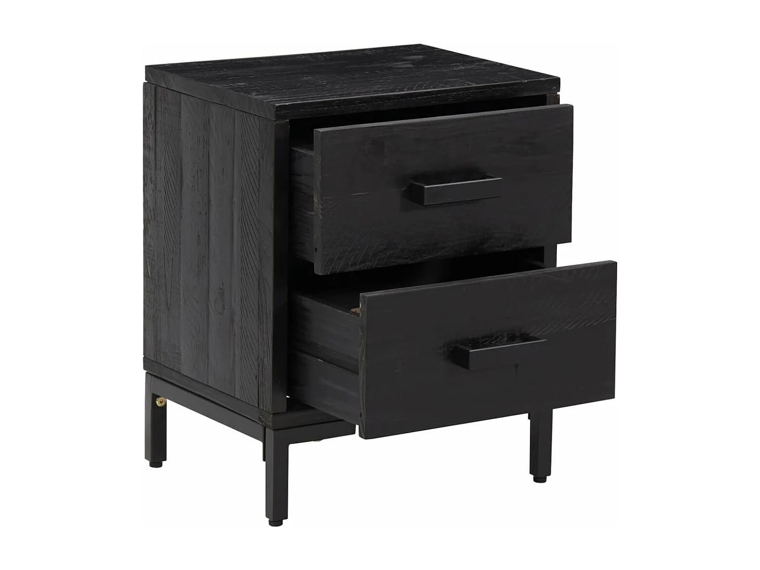 Lot de 2 Tables de chevet Noir 36x30x45 cm Bois de pin massif FR42177