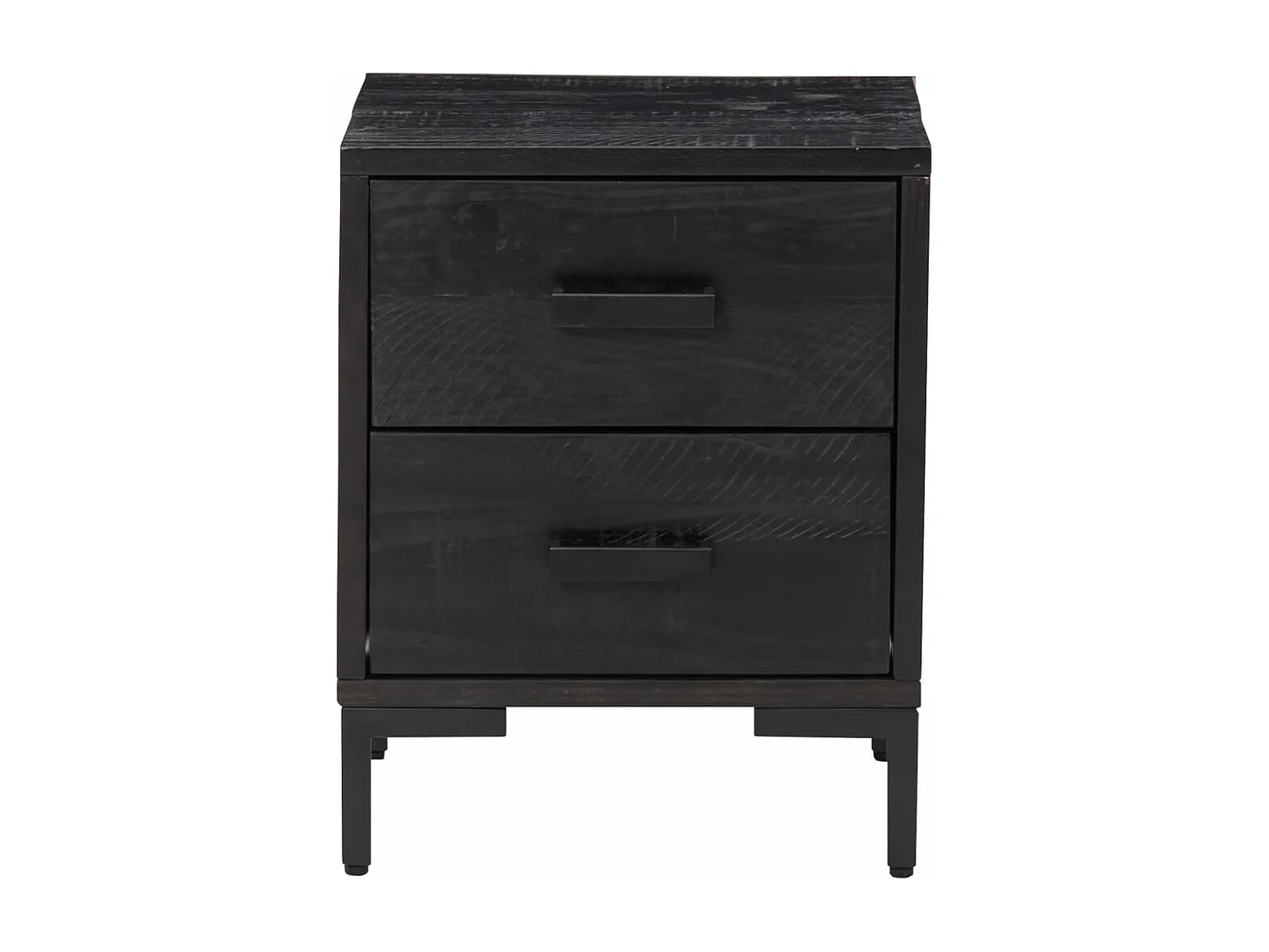 Lot de 2 Tables de chevet Noir 36x30x45 cm Bois de pin massif FR42177