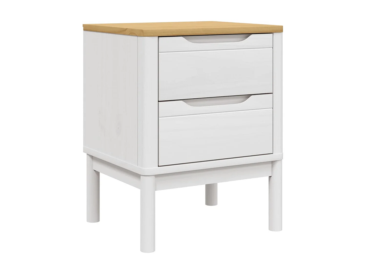 Table de chevet FLORO blanc 45x39x57 cm bois de pin massif FR51118