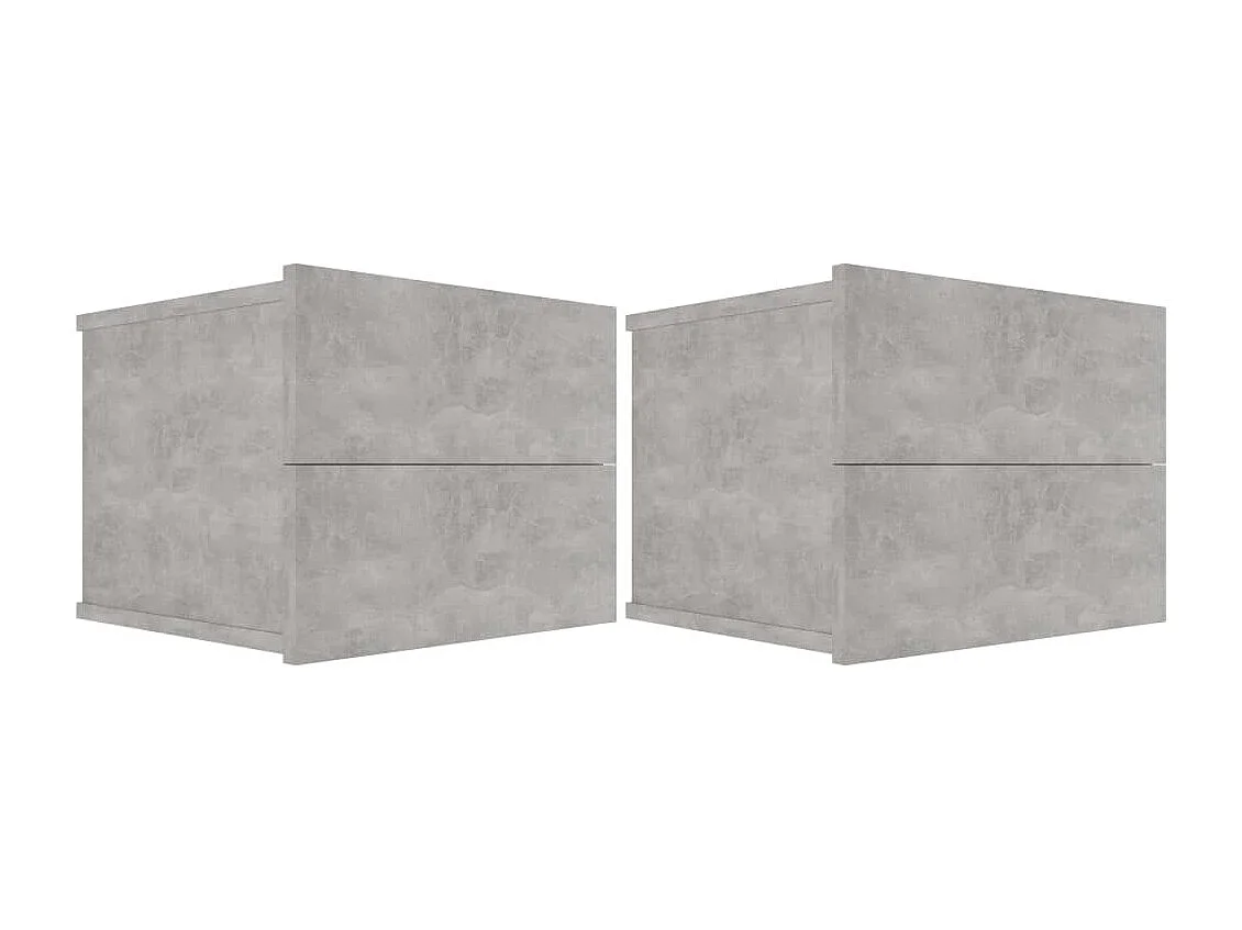 Lot de 2 Tables de chevet Gris béton 40x30x30 cm Bois ingénierie FR96630