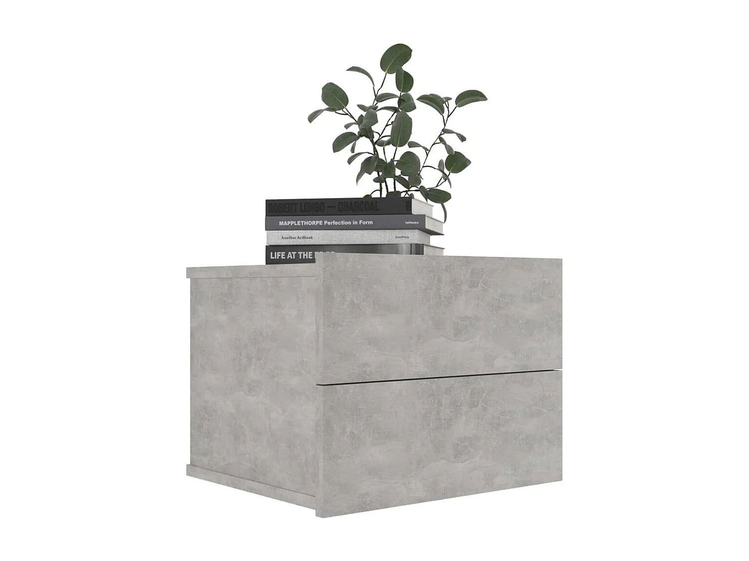 Lot de 2 Tables de chevet Gris béton 40x30x30 cm Bois ingénierie FR96630