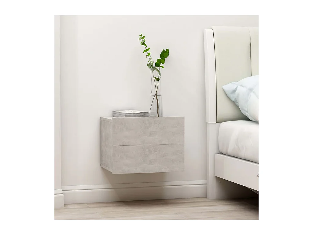 Lot de 2 Tables de chevet Gris béton 40x30x30 cm Bois ingénierie FR96630