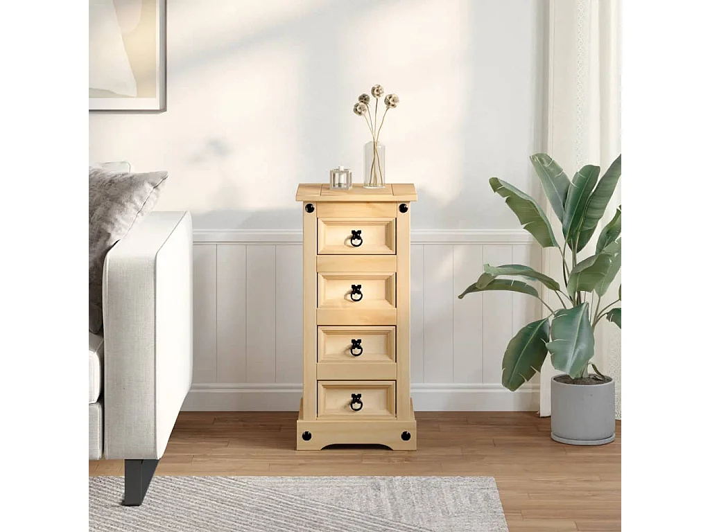 Nachtkastje Corona 35x32,5x74 cm massief grenenhout BE921647