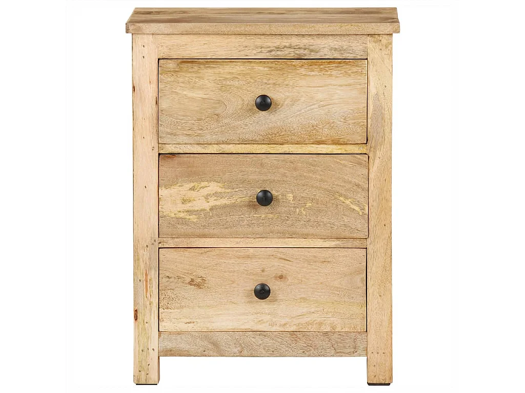 Mesita de noche de madera maciza de mango 45x35x60 cm ES833526