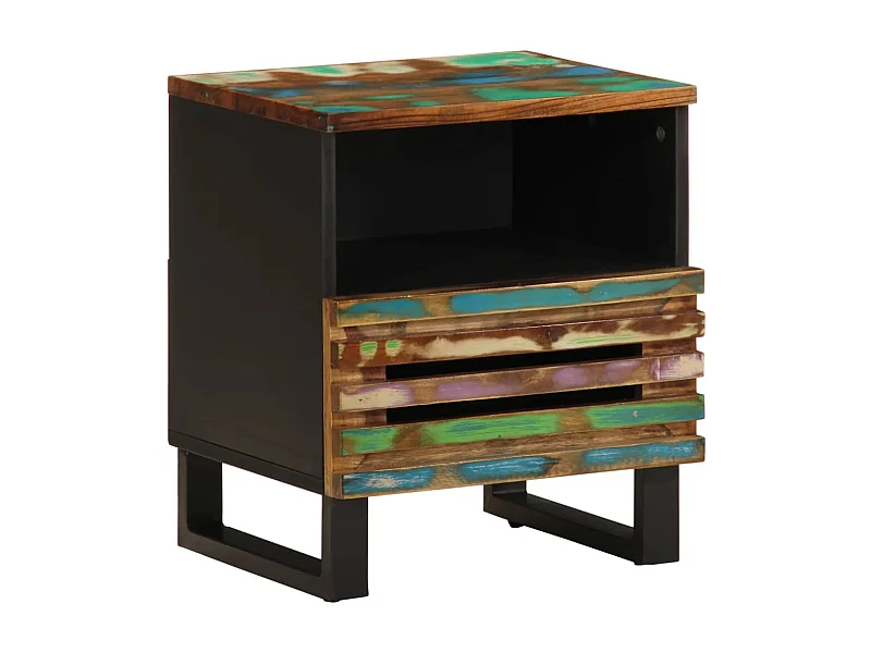 Mesa de cabeceira 40x34x46 cm madeira recuperada maciça PT695866