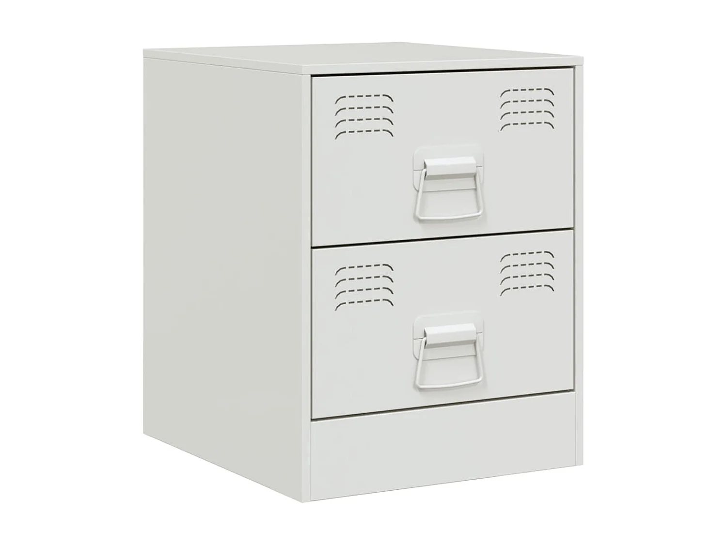 Lot de 2 Tables de chevet blanc 34,5x39x44 cm acier FR12408