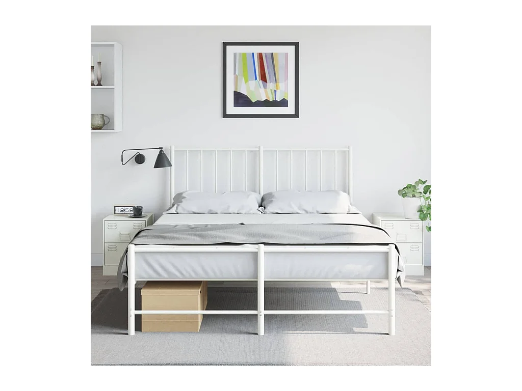 Lot de 2 Tables de chevet blanc 34,5x39x44 cm acier FR12408