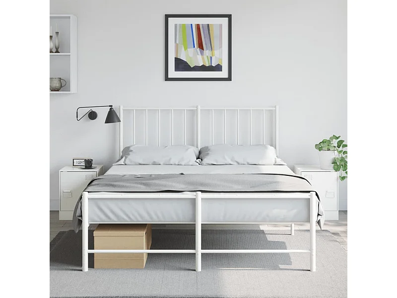 Lot de 2 Tables de chevet blanc 34,5x39x44 cm acier FR87425