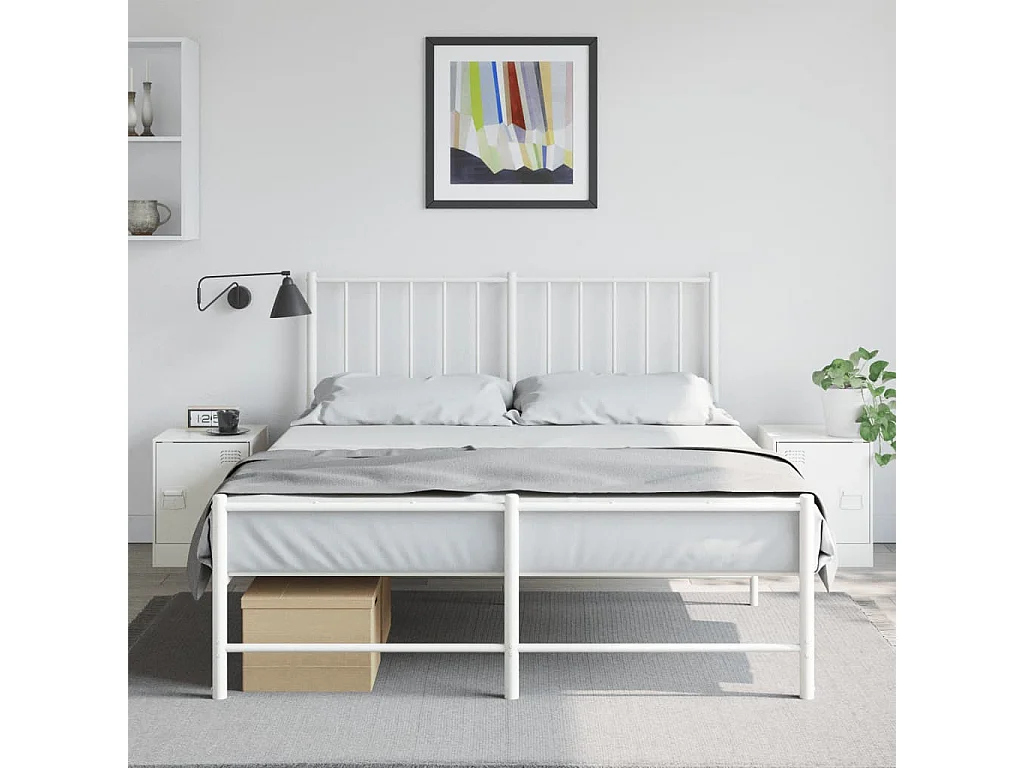 Lot de 2 Tables de chevet blanc 34,5x39x44 cm acier FR87425