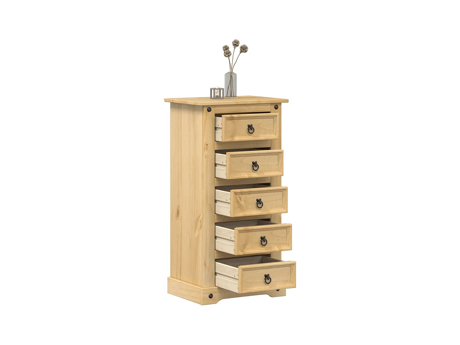 Table de chevet Corona 53x39x103 cm bois de pin massif FR25272