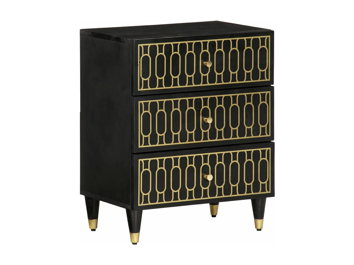 Mesita de noche madera maciza de mango 50x33x60 cm ES339814