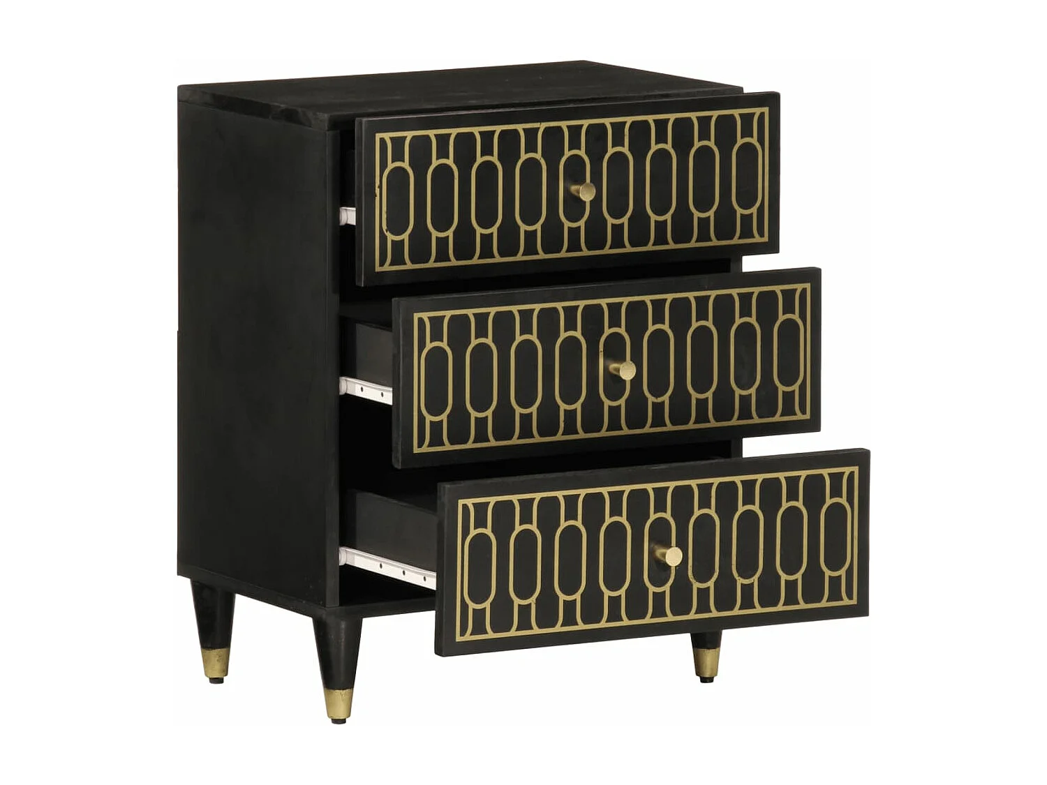 Table de chevet 50x33x60 cm bois de manguier massif FR69592