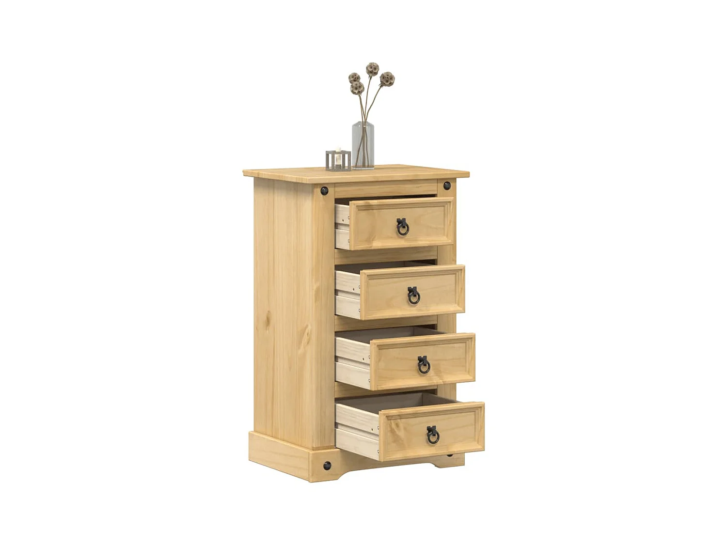 Table de chevet Corona 53x39x84 cm bois de pin massif FR72580