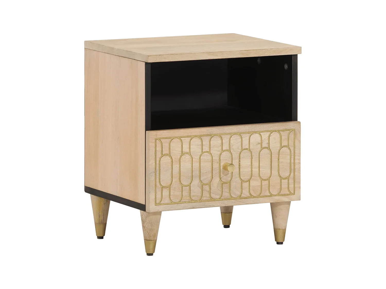 Lot de 2 Tables de chevet 40x33x46 cm Bois de manguier solide FR84691