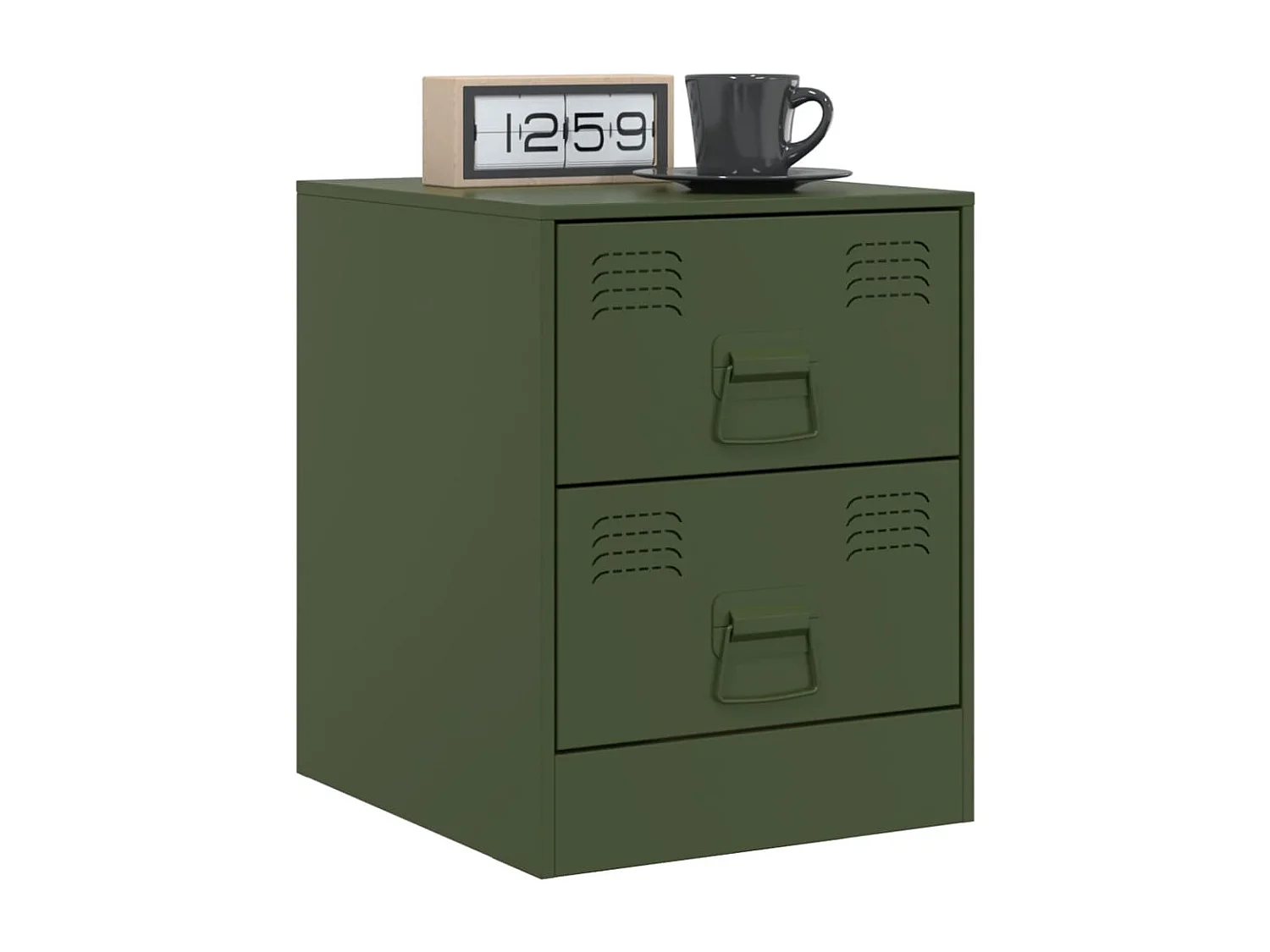 Lot de 2 Tables de chevet vert 34,5x39x44 cm acier FR77292