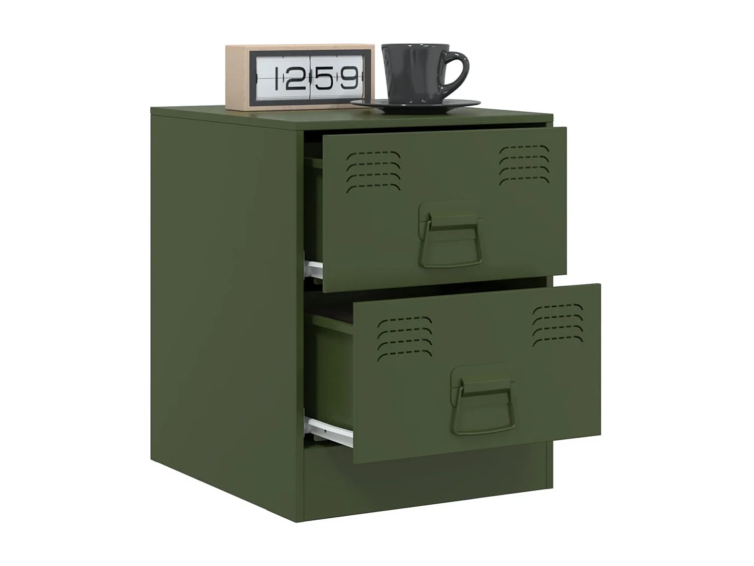 Lot de 2 Tables de chevet vert 34,5x39x44 cm acier FR77292