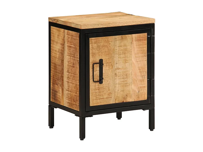 Table de chevet 40x30x52,5 cm bois de manguier massif brut FR88085