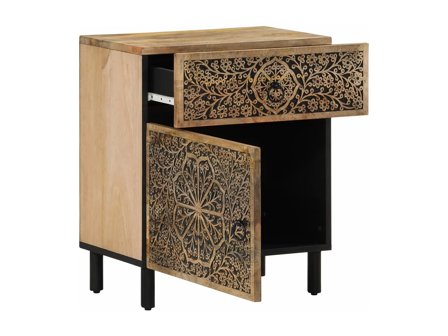 Nachtkastje 50x33x60 cm massief mangohout BE777844