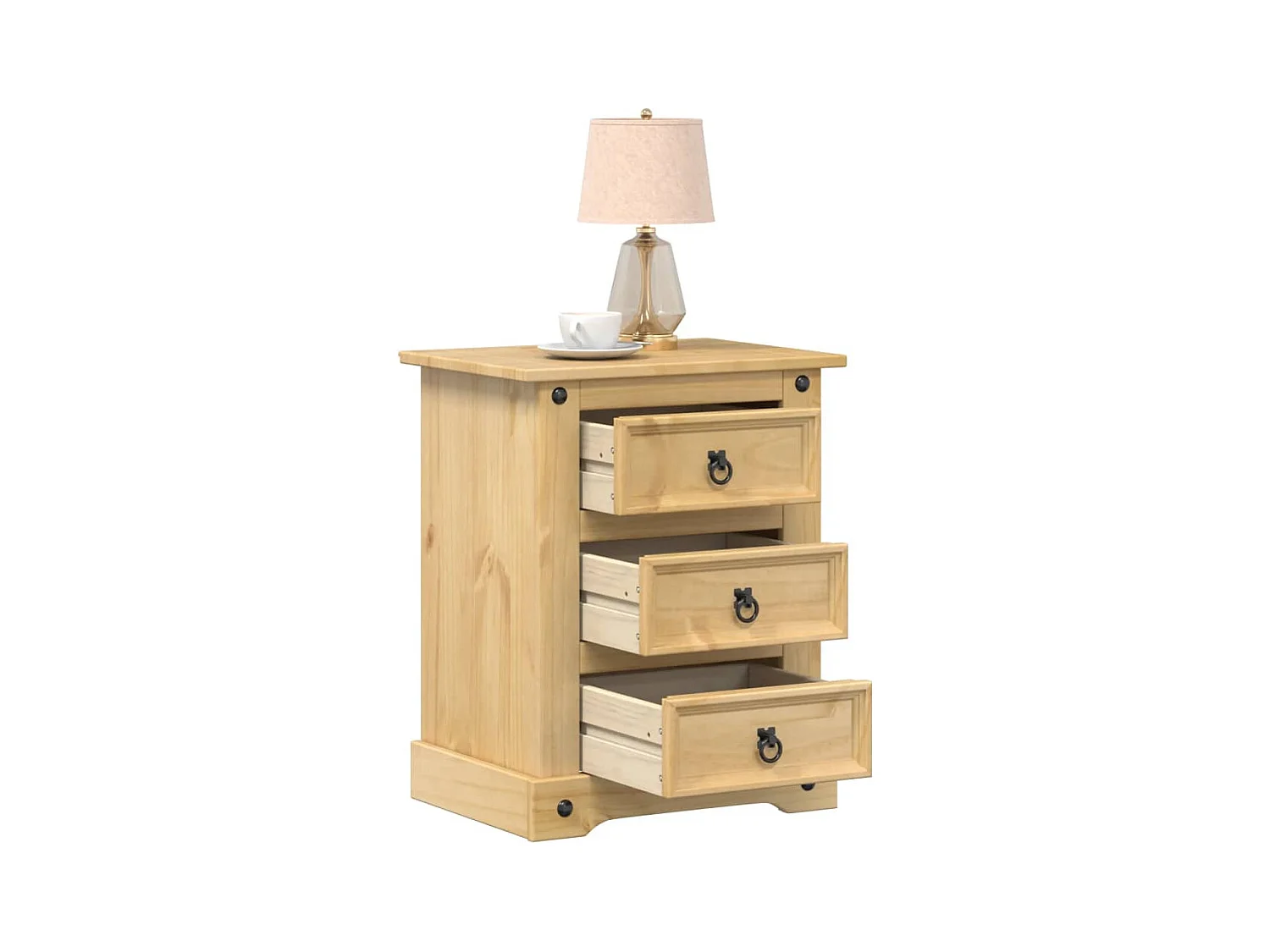 Table de chevet Corona 53x39x66 cm bois de pin massif FR97967