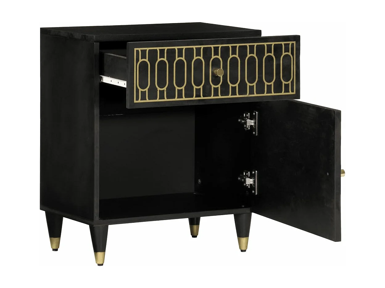 Mesita de noche madera maciza de mango 50x33x60 cm ES360027