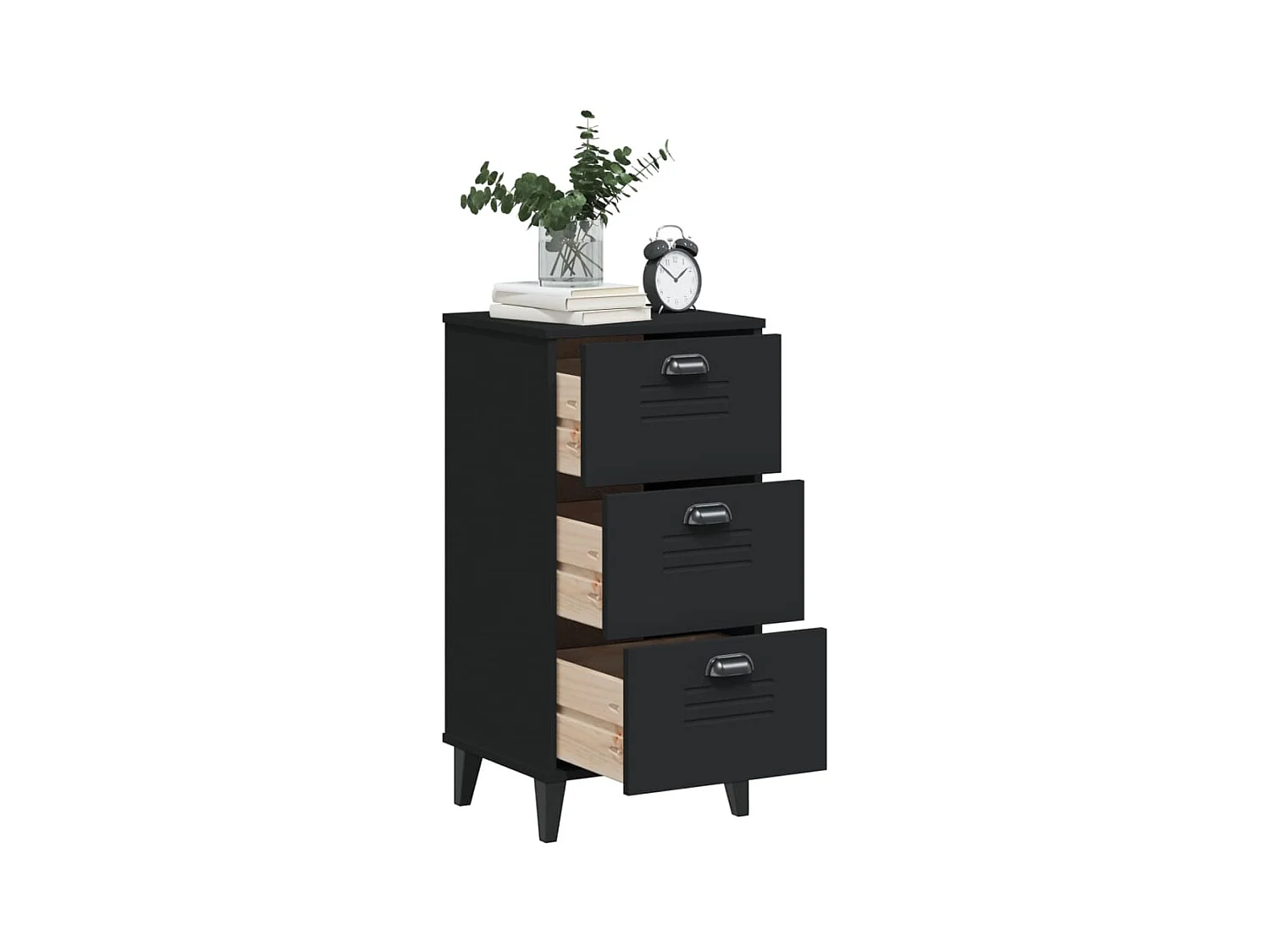 Mesa de cabeceira VIKEN derivados de madeira preto PT252345