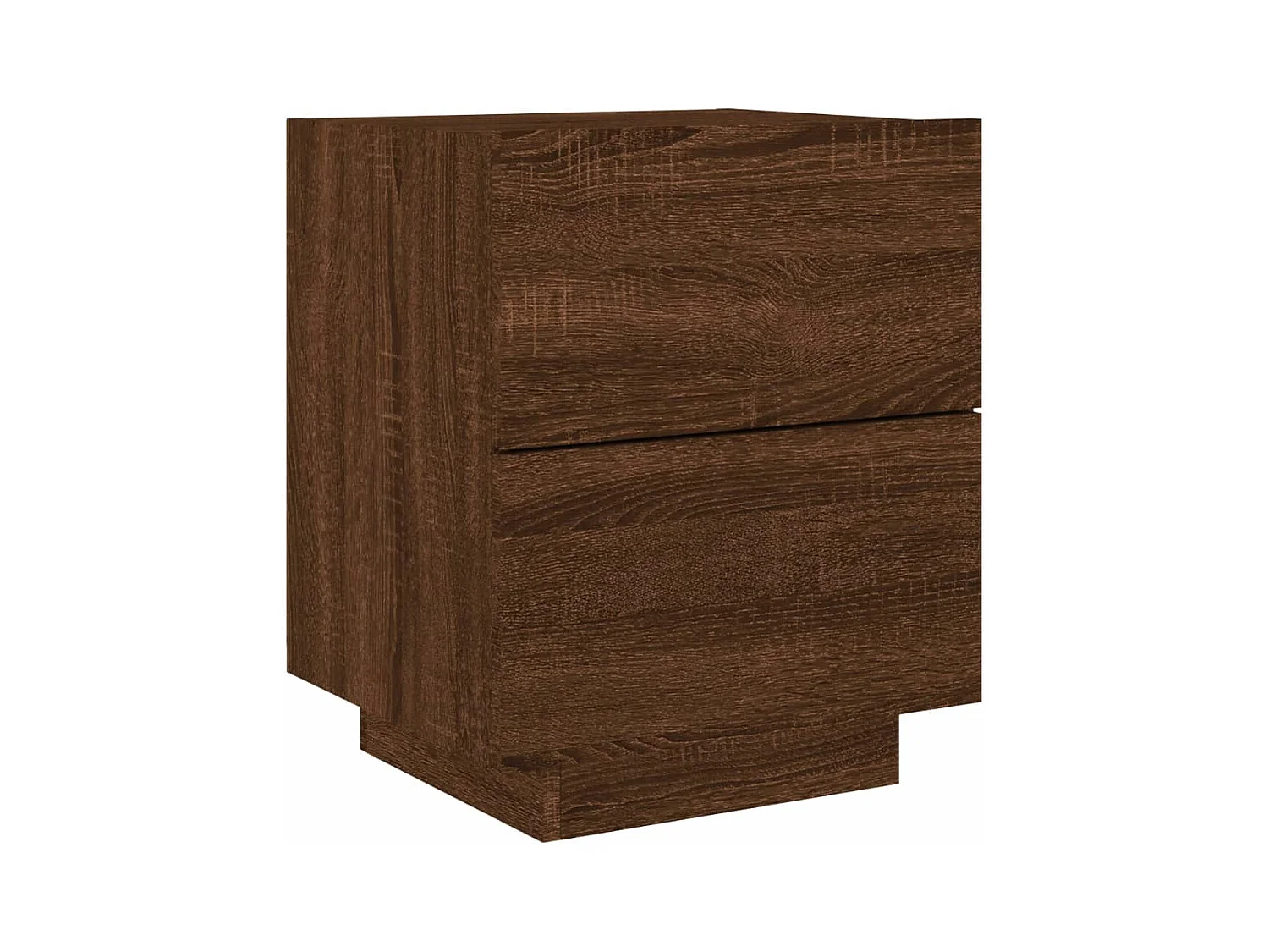 Table de chevet et lumières LED chêne marron bois ingénierie FR77825