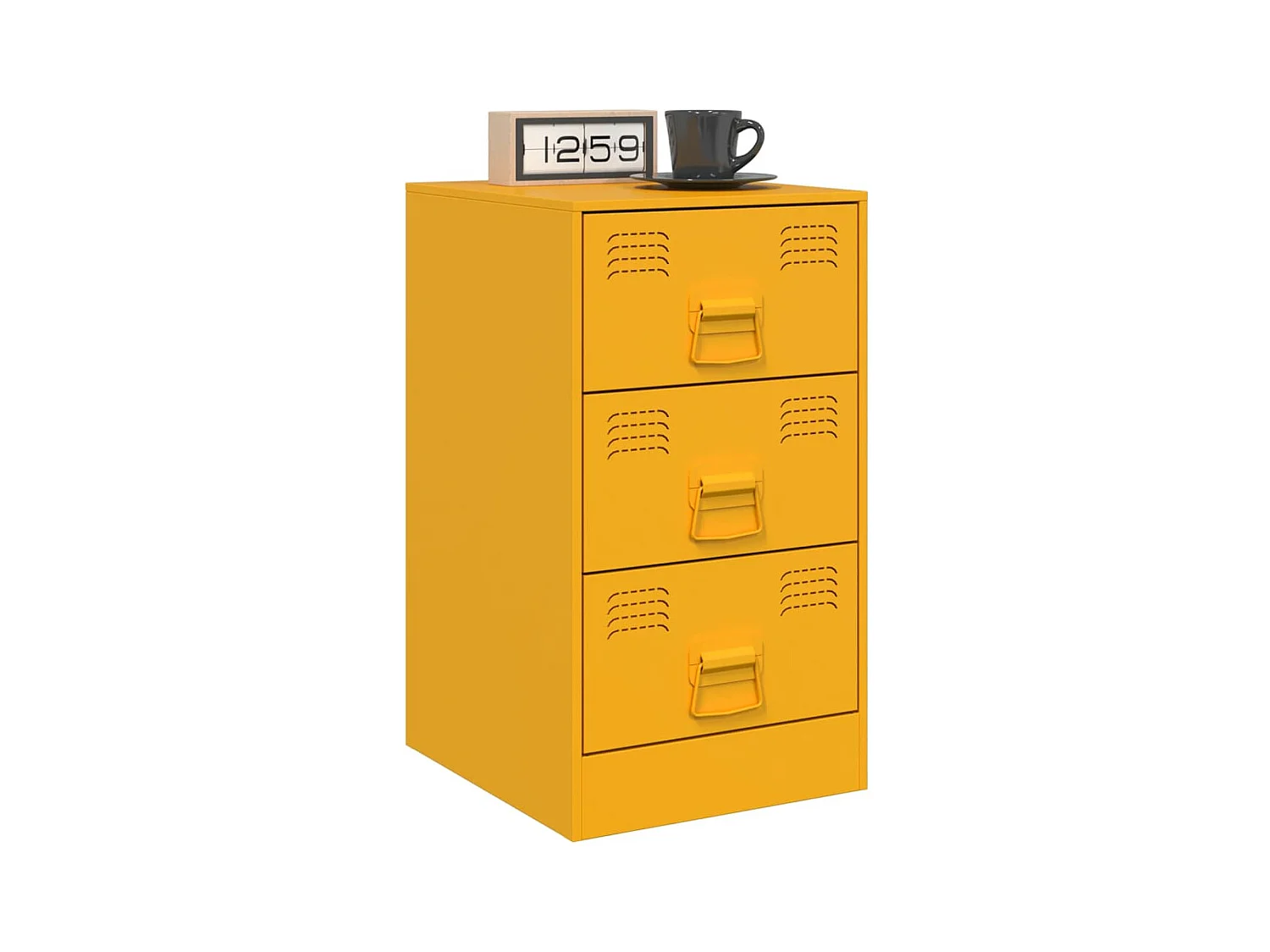 Nachtkastje 34,5x39x62 cm staal mosterdgeel BE435658