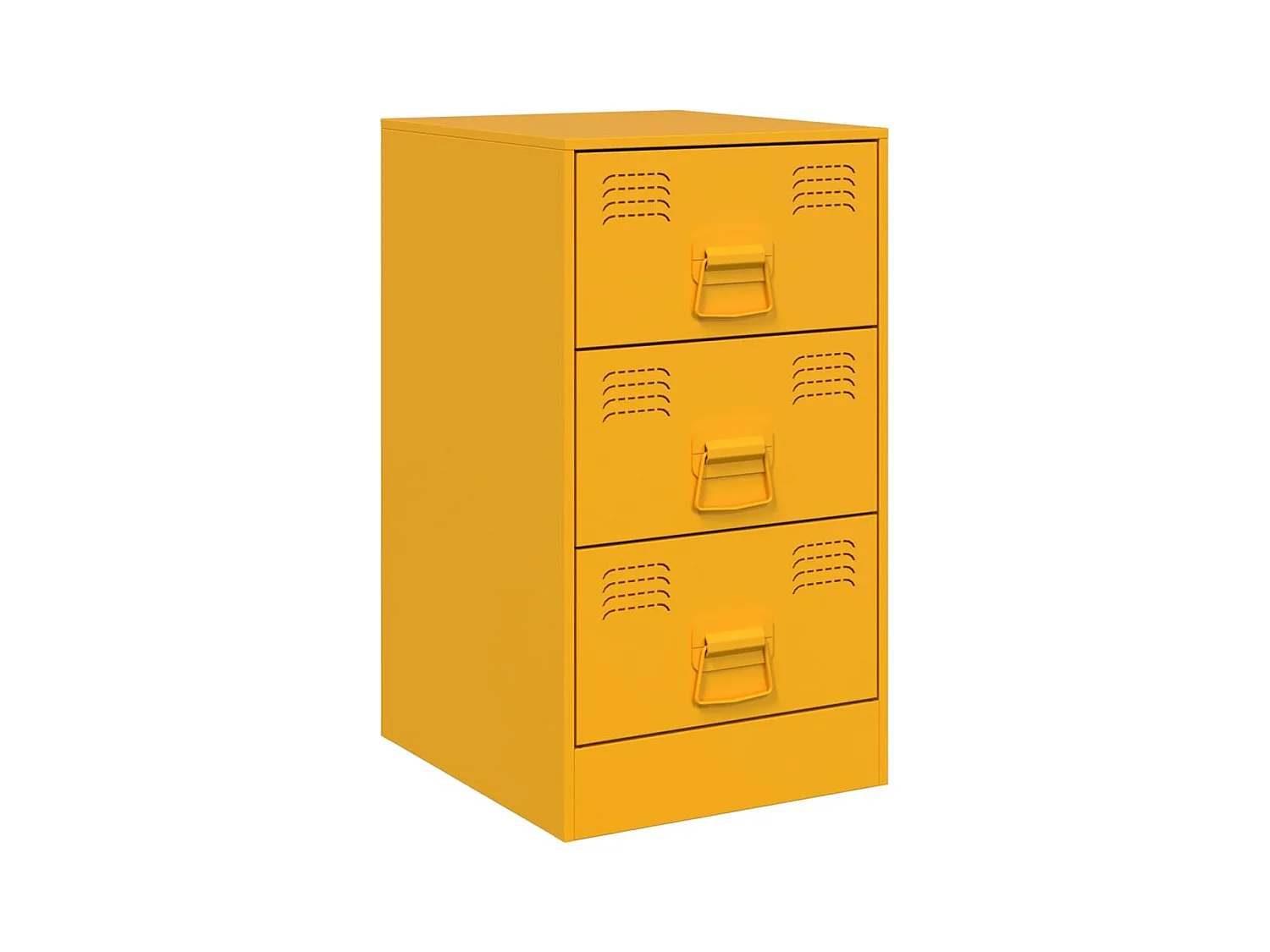 Nachtkastje 34,5x39x62 cm staal mosterdgeel BE435658