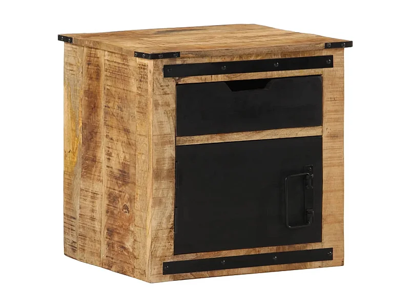 Table de chevet 45x40x45 cm bois de manguier massif FR94195