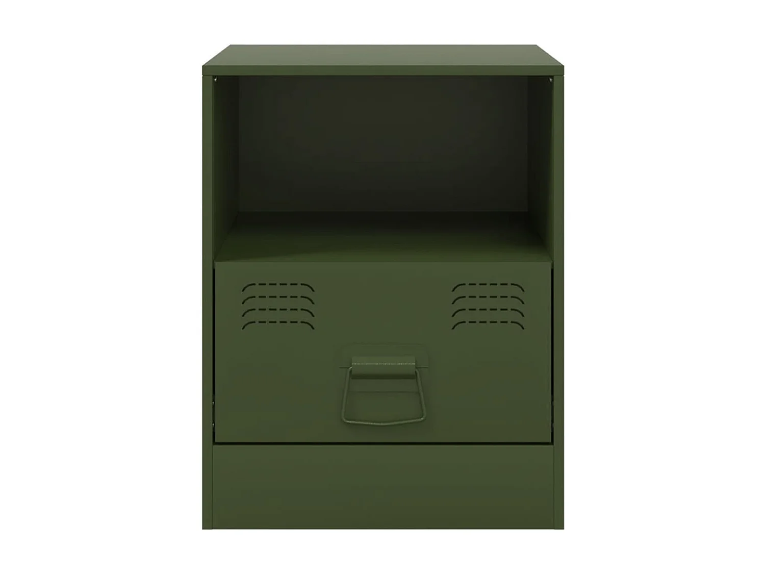 Lot de 2 Tables de chevet vert olive 34,5x39x44 cm acier FR93472