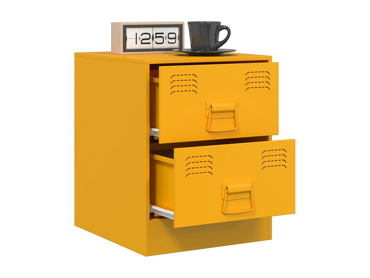 Lot de 2 Tables de chevet jaune 34,5x39x44 cm acier FR79730