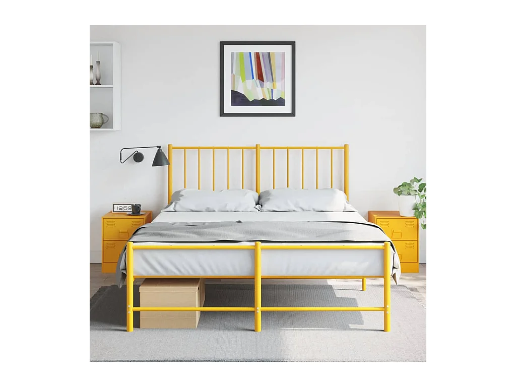 Nachtkastjes 2 st 34,5x39x44 cm staal geel BE179530