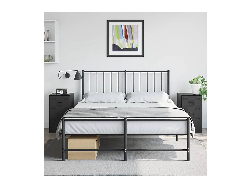 Lot de 2 Tables de chevet noir 34,5x39x62 cm acier FR31141