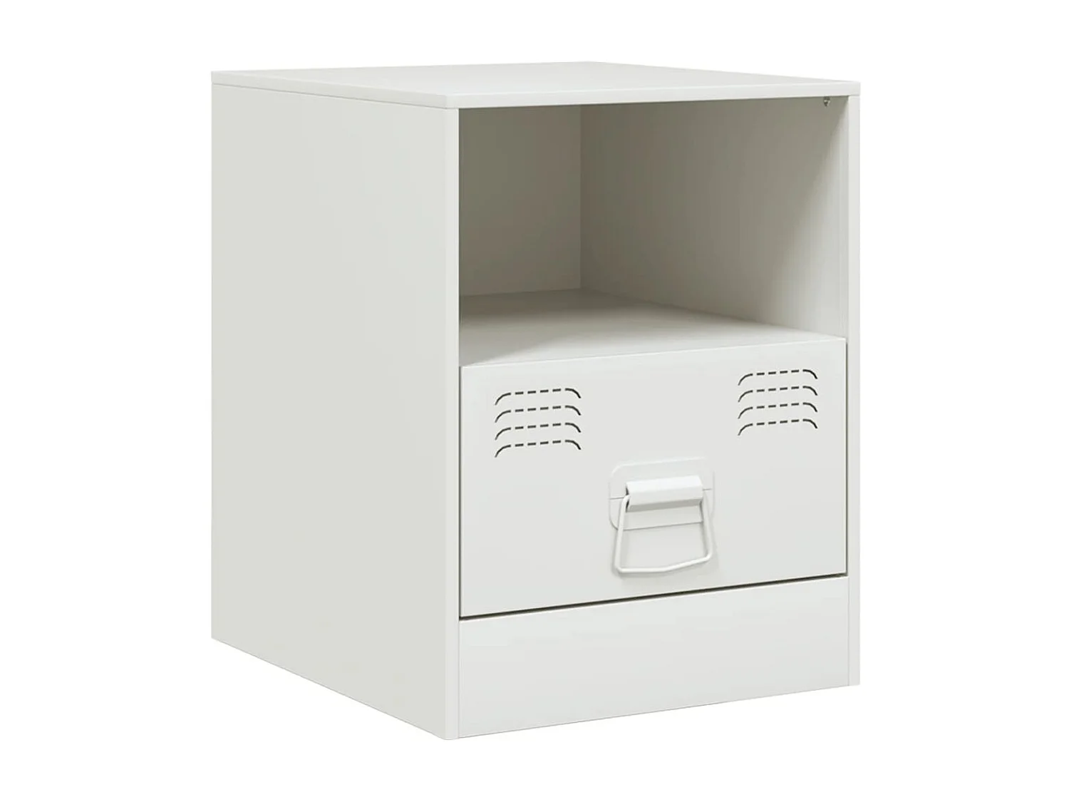 Table de chevet blanc 34,5x39x44 cm acier FR12128