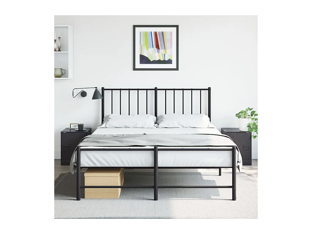 Lot de 2 Tables de chevet noir 34,5x39x44 cm acier FR12683