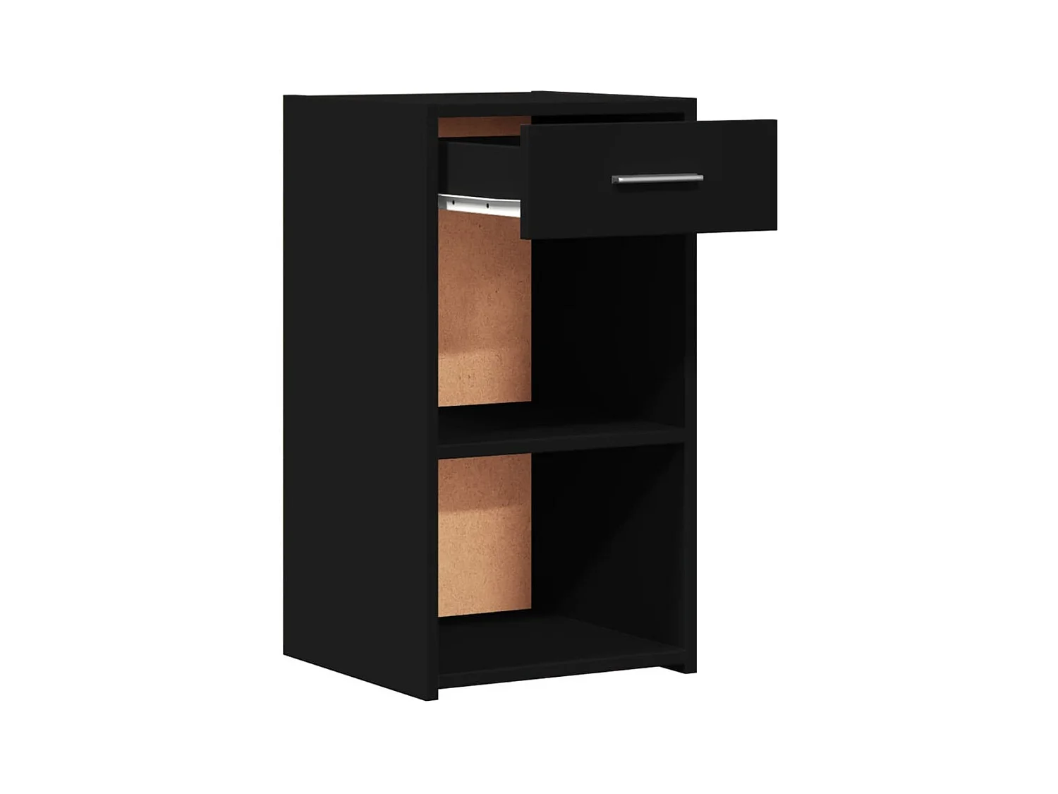 Nachtkastje 35x34x65 cm bewerkt hout zwart BE414471