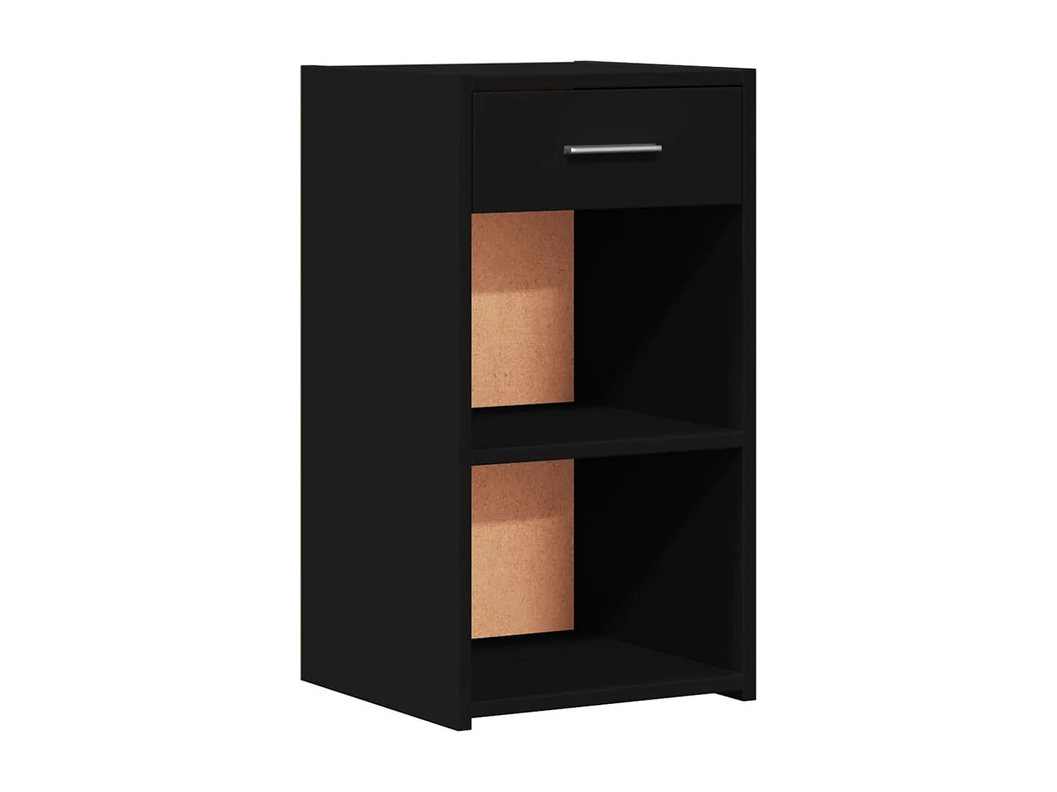 Nachtkastje 35x34x65 cm bewerkt hout zwart BE414471