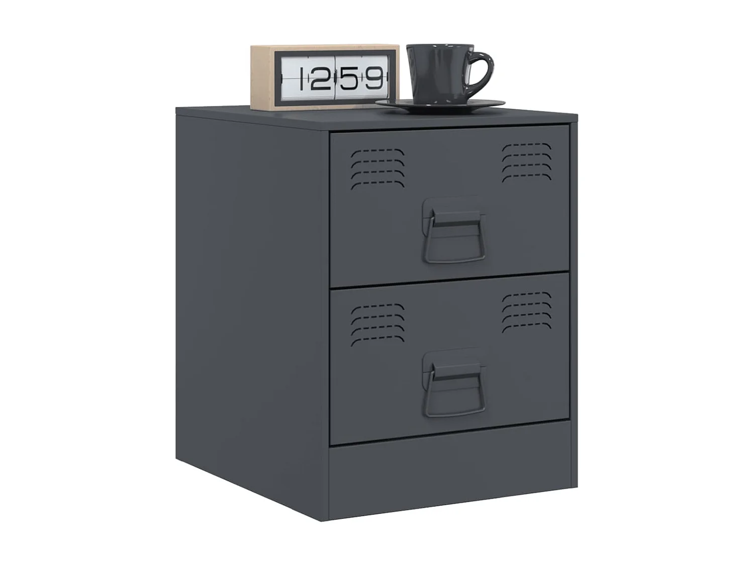 Mesas de cabeceira 2 pcs 34,5x39x44 cm aço antracite PT450837