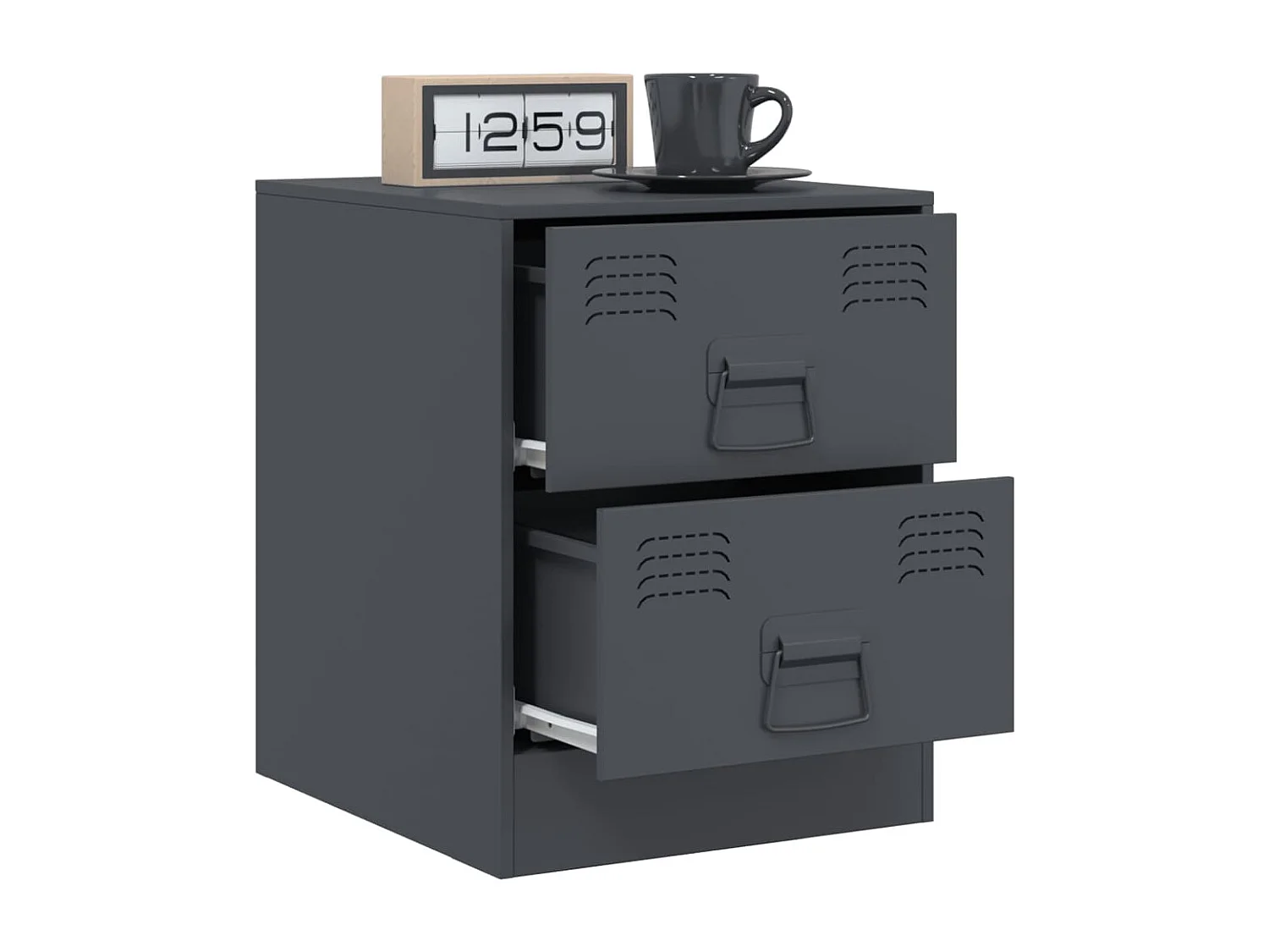 Mesas de cabeceira 2 pcs 34,5x39x44 cm aço antracite PT450837