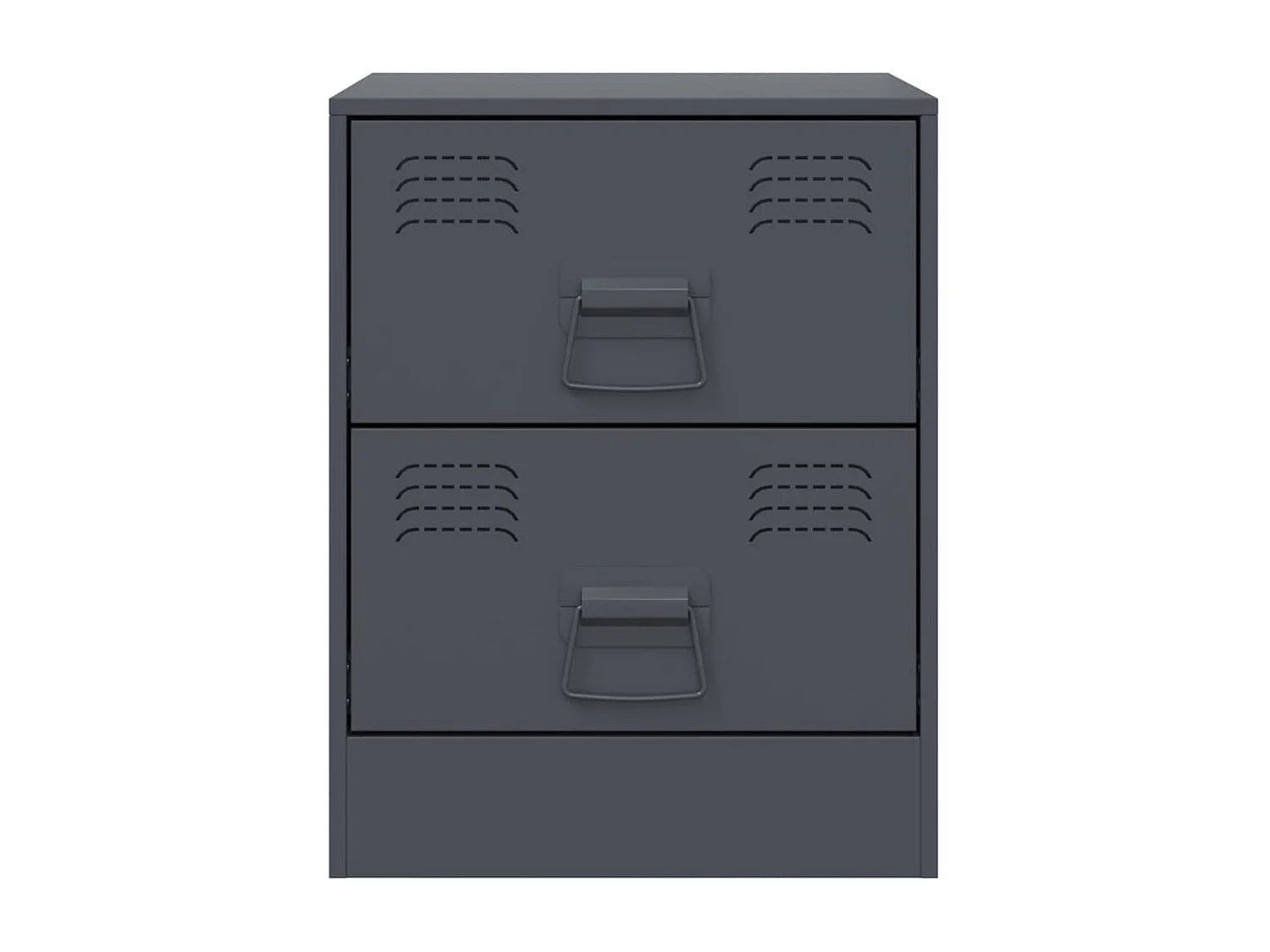 Lot de 2 Tables de chevet anthracite 34,5x39x44 cm acier FR91312