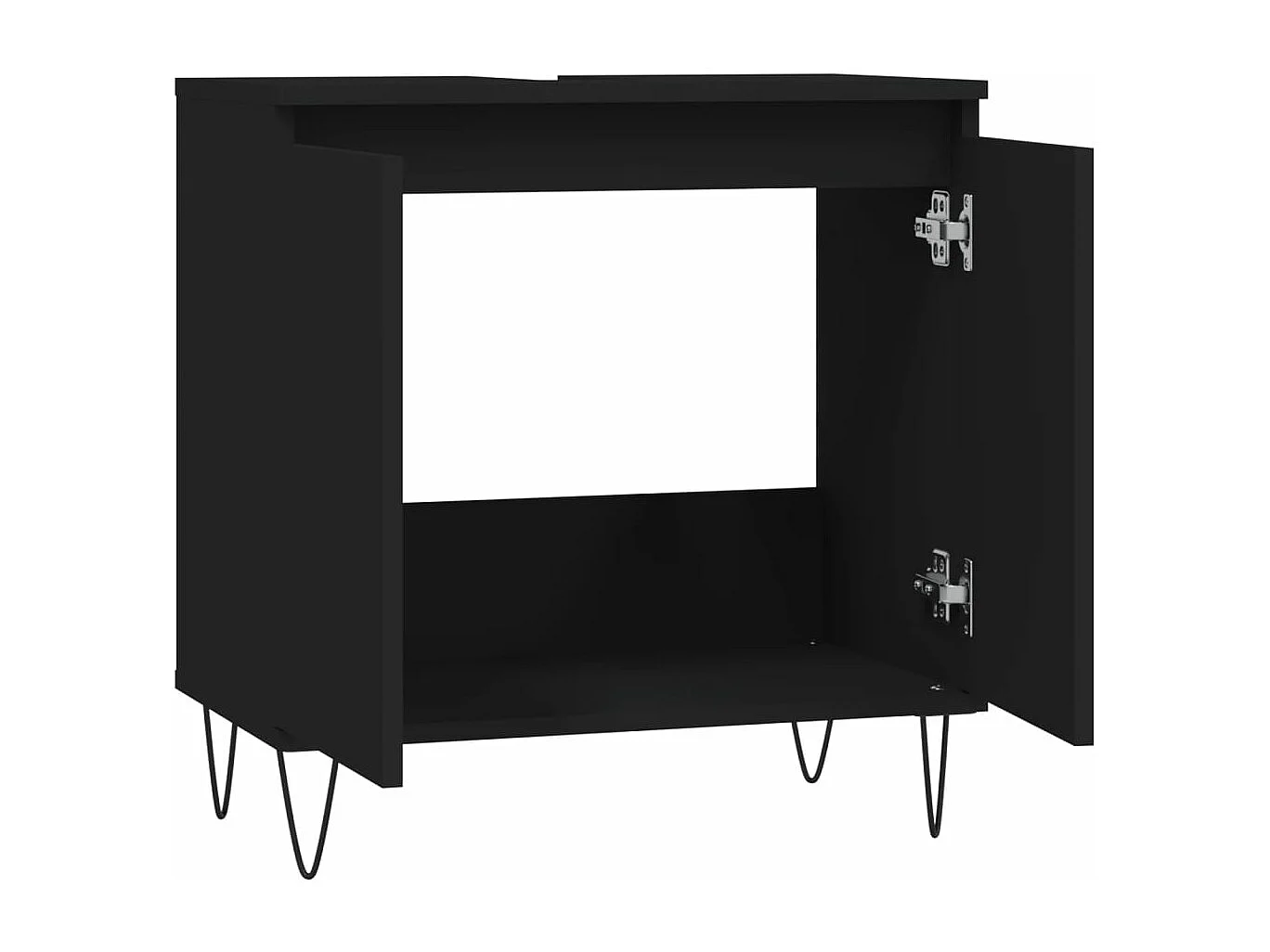 Armário de casa de banho 58x33x60 cm derivados madeira preto PT820167