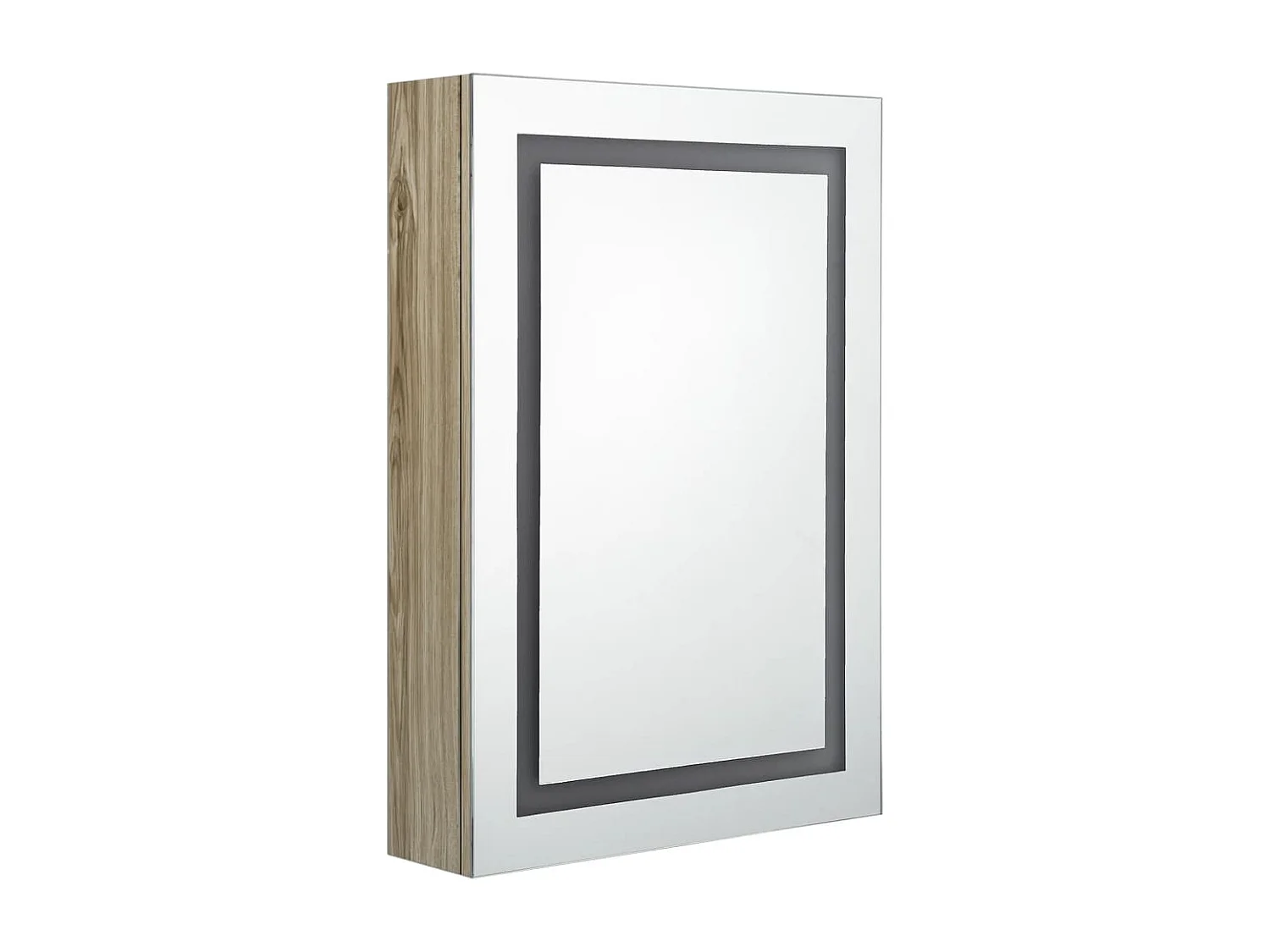 Armário espelhado p/ casa de banho LED 50x13x70 cm carvalho PT832496