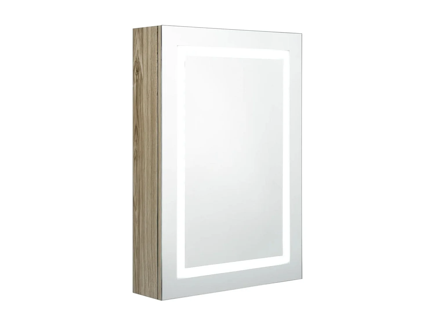 Armoire de salle de bain à miroir LED Chêne 50x13x70 cm FR30363