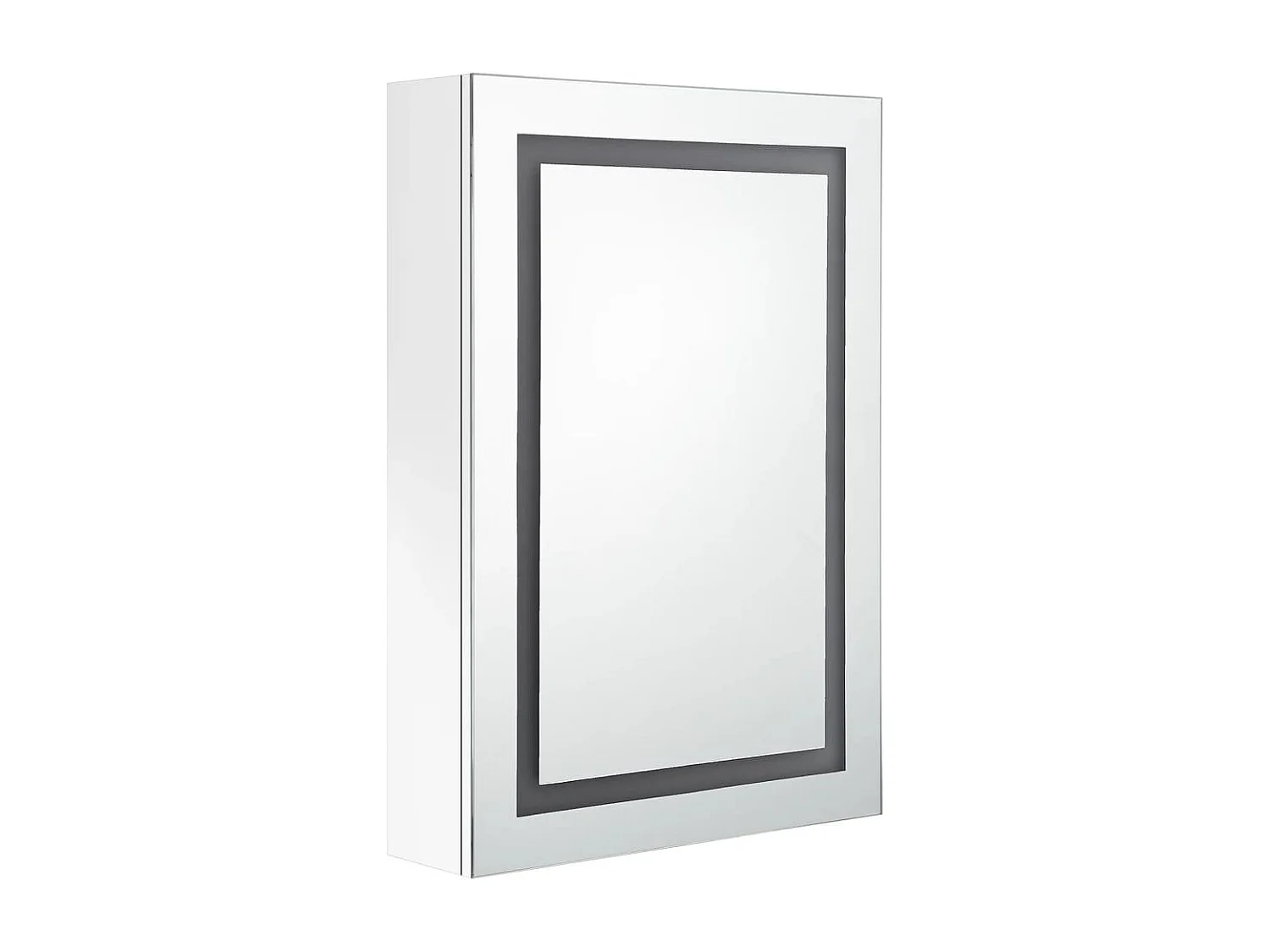 Armoire de salle de bain à miroir LED Blanc brillant 50x13x70cm FR15053