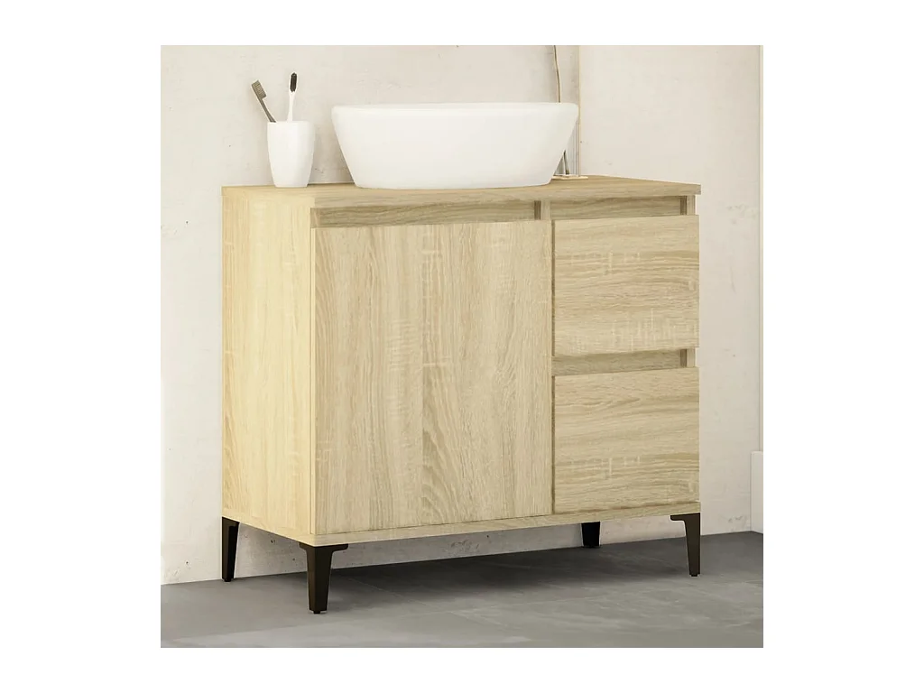 Armoire salle de bain chêne sonoma 65x33x60 cm FR96968
