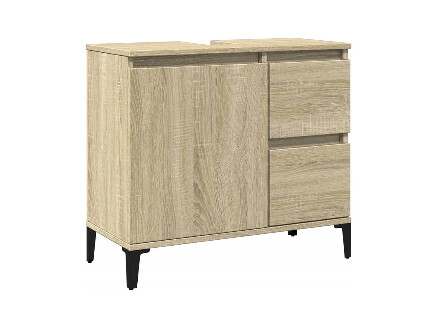 Armario de baño madera contrachapada roble Sonoma 65x33x60 cm ES676922