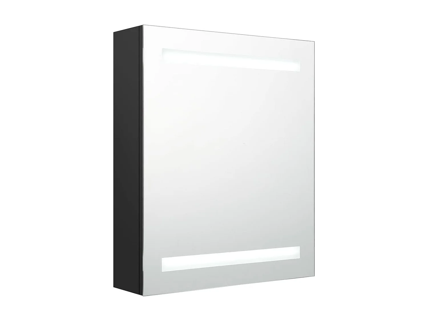 Armoire de salle de bain à miroir LED noir 50x14x60 cm FR18766