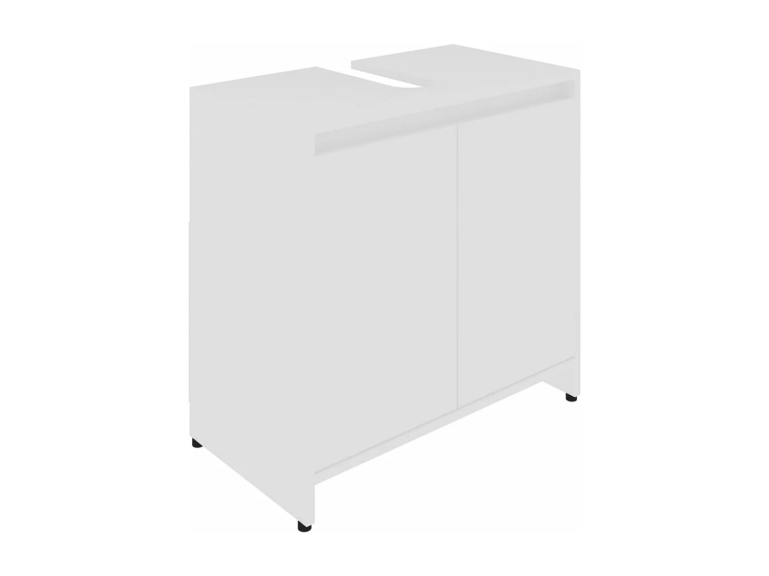 Badkamerkast 60x33x61 cm bewerkt hout wit BE757596