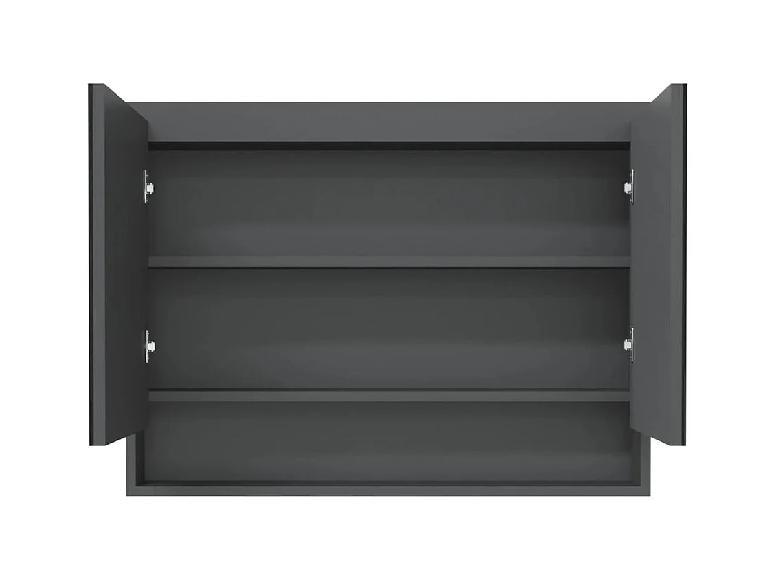 Armoire à miroir de salle de bain 80x15x60 cm MDF Gris FR52055